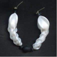 VINTAGE WHITE FREE-FORM LAMPWORK BEADS