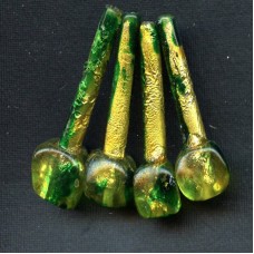 VINTAGE GREEN AND FOIL FOCAL BEADS