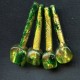 VINTAGE GREEN AND FOIL FOCAL BEADS