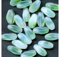 VINTAGE OPALESCENT SPRING GREEN BARRELS 