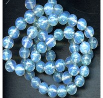 VINTAGE OPALESCENT AQUA FOIL BEADS