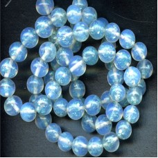 VINTAGE OPALESCENT AQUA FOIL BEADS