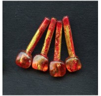 VINTAGE RED AND GOLD FOIL FOCAL BEADS