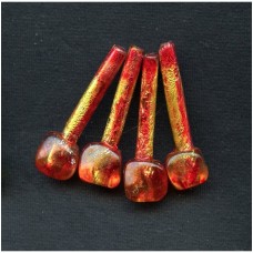 VINTAGE RED AND GOLD FOIL FOCAL BEADS