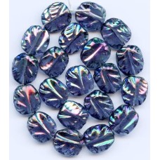 VINTAGE IRIDESCENT IRIS BLUE LEAVES