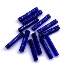 VINTAGE COBALT & FOIL LAMPWORK BUGLES