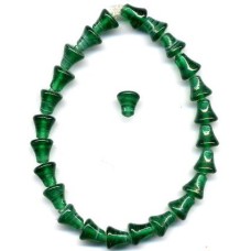 VINTAGE 1920's TRANSLUCENT EMERALD BELLS