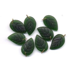 VINTAGE MATTE FOREST GREEN LEAVES