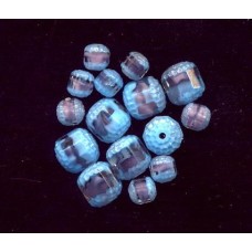 VINTAGE AQUA & RASPBERRY WINDOW BEADS
