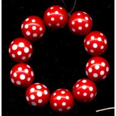 VINTAGE RED LUCITE WITH FACETED DOTS