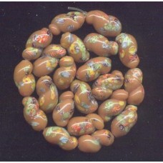 VINTAGE DK GOLDENROD CURLY MILLEFIORI BEADS