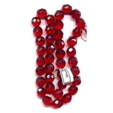 VINTAGE WG FACETED CHERRY RED STRAND