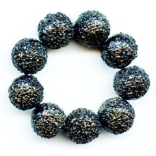 VINTAGE BLACK & GOLD SUGAR BEADS