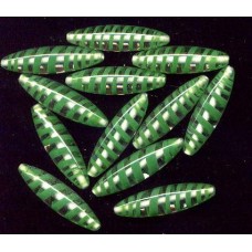 VINTAGE EMERALD SWIRLED FOCAL BEADS