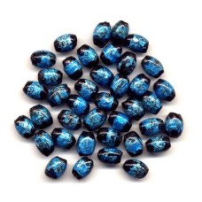 VINTAGE PEACOCK BLUE FOIL OVER BLACK