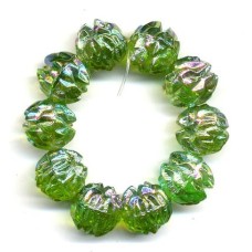 VINTAGE AB IRIDESCENT MOLDED BEADS