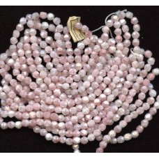 VINTAGE WG PEARLY PINK FACETED BEADS