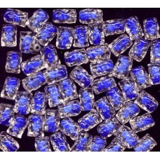 VINTAGE COBALT LAMPWORK BEADS ENCASED IN CLEAR GLASS