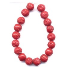 LOVELY VINTAGE MOLDED RED ROSES BEADS