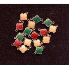 1920'S VINTAGE BRASS ENAMEL CONNECTORS