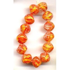 VINTAGE CORAL SUNSHINE CRACKLE NUGGETS