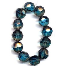 VINTAGE FACETED BLUE & GREY GIVRE BEADS