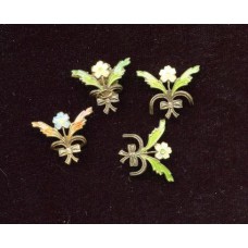 VINTAGE BRASS & ENAMEL FLOWERS