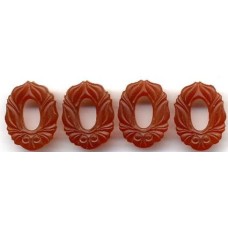 ART NOUVEAU CARNELIAN FLORAL CONNECTORS