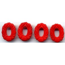 ART NOUVEAU RED FLORAL CONNECTORS