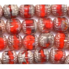 VINTAGE RED WG GIVRE WINDOW BEADS SM