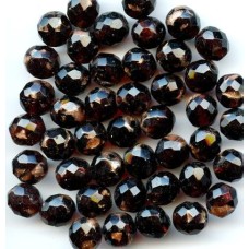 VINTAGE BLACK & AVENTURINE FACETED BEADS