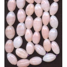 VINTAGE PALE PINK RIBBED BEADS