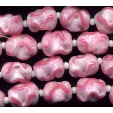 VINTAGE PINK ICED LAMPWORK BEADS