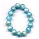 VINTAGE INCISED IRIDESCENT LIGHT AQUA BEADS
