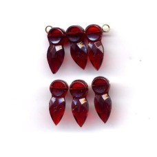 VINTAGE 1920'S CZECH GLASS RUBY PENDANTS