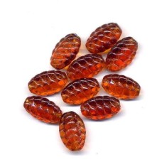 VINTAGE AMBER HONEYCOMB BEADS