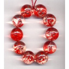 VINTAGE CLEAR & RED LUCITE GLOBES