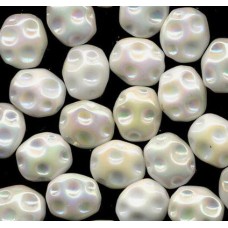 VINTAGE IRIDESCENT WHITE CRATER BEADS