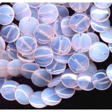 VINTAGE OPALESCENT PINK DISC BEADS