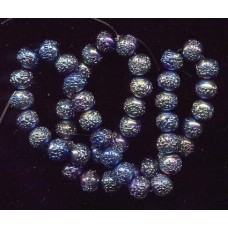 VINTAGE SHINY IRIDESCENT IRIS BUMPY BEADS