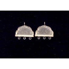 VINTAGE DECO STONE FROSTED S.S. EARRING FINDINGS