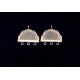 VINTAGE DECO STONE FROSTED S.S. EARRING FINDINGS
