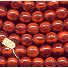 VINTAGE JAPAN ORANGE RED & BLACK LACE