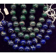 VINTAGE JAPAN COBALT PLANET EARTH BEADS (SMALL)