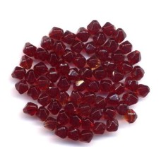 VINTAGE RUBY GLASS BICONES