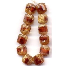 VINTAGE CARAMEL WEST GERMAN GIVRE WINDOW BEADS