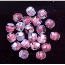 VINTAGE FACETED SPARKLING PINK & BLUE GIVRE BEADS