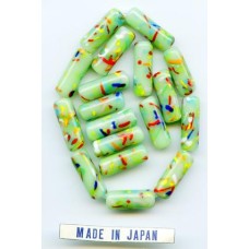 VINTAGE JAPAN PALE APPLE GREEN BEADS