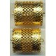 VINTAGE GOLDTONE FILIGREE BARREL FOCAL BEADS