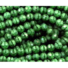 VINTAGE FACETED SPARKLING EMERALD GLASS BEADS